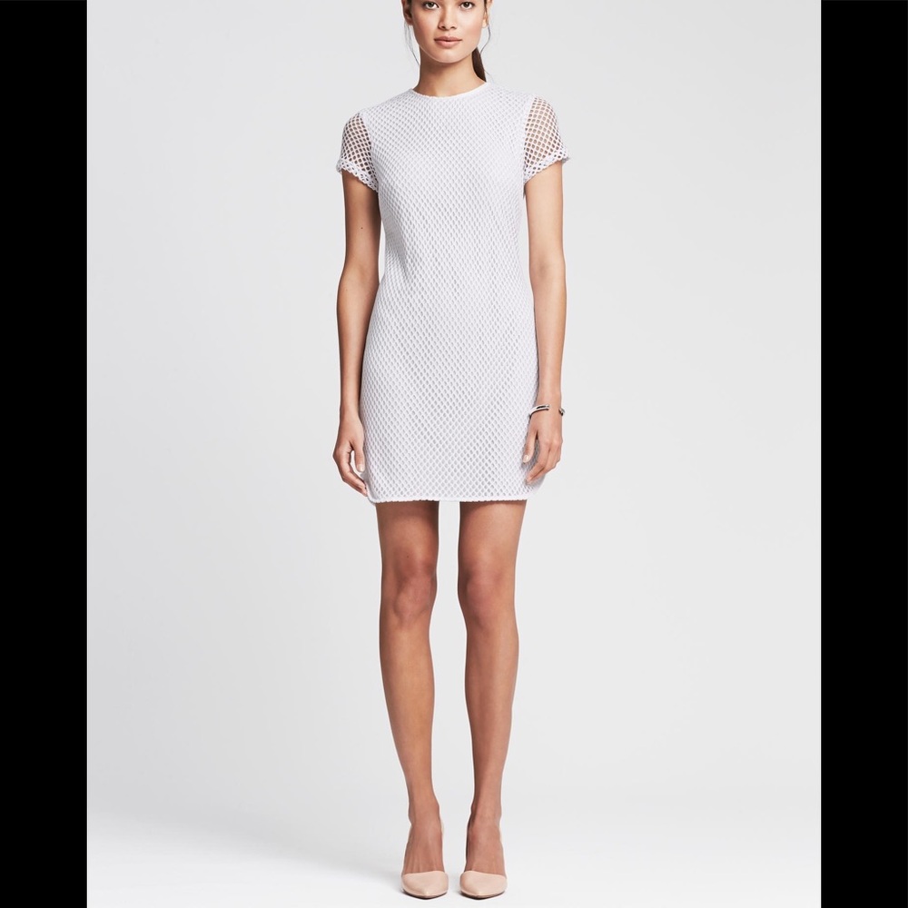 Banana Republic Mesh sleeve shift dress